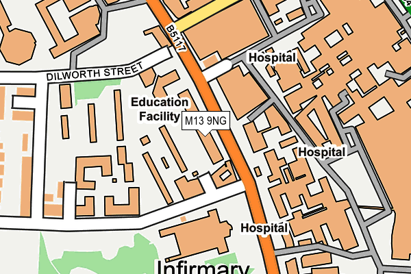 M13 9NG map - OS OpenMap – Local (Ordnance Survey)