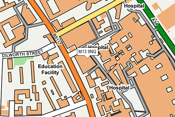 M13 9NQ map - OS OpenMap – Local (Ordnance Survey)