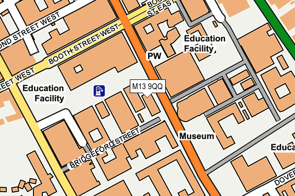 M13 9QQ map - OS OpenMap – Local (Ordnance Survey)