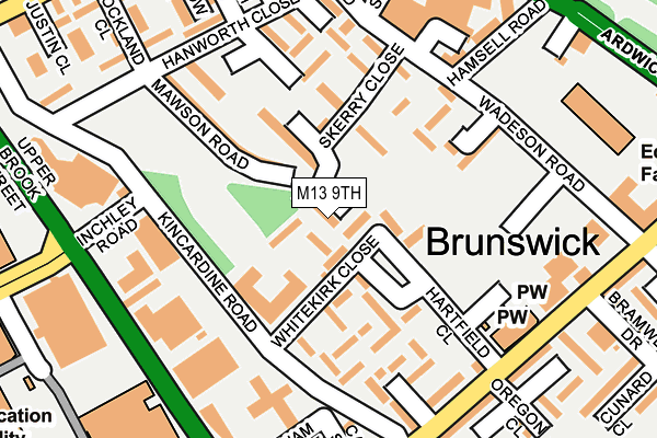 M13 9TH map - OS OpenMap – Local (Ordnance Survey)