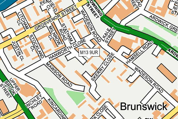 M13 9UR map - OS OpenMap – Local (Ordnance Survey)