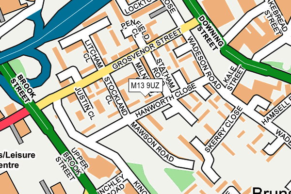 M13 9UZ map - OS OpenMap – Local (Ordnance Survey)