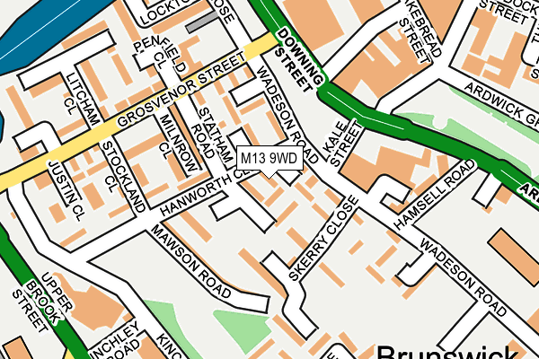 M13 9WD map - OS OpenMap – Local (Ordnance Survey)