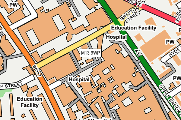 M13 9WP map - OS OpenMap – Local (Ordnance Survey)