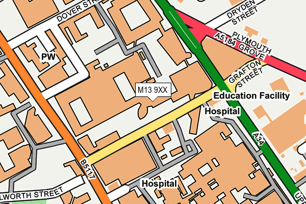 M13 9XX map - OS OpenMap – Local (Ordnance Survey)