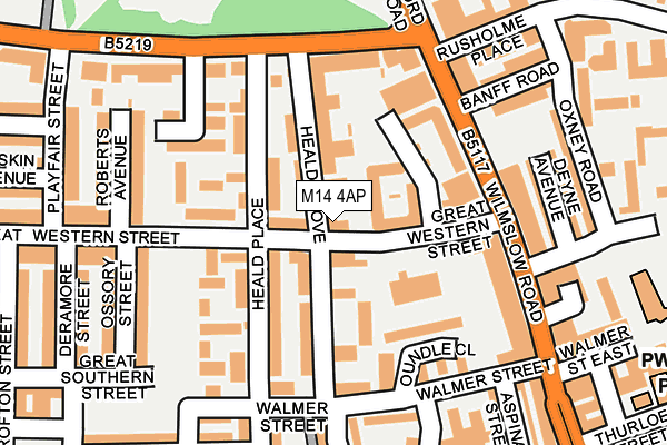 M14 4AP map - OS OpenMap – Local (Ordnance Survey)