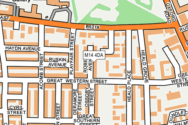 M14 4DA map - OS OpenMap – Local (Ordnance Survey)
