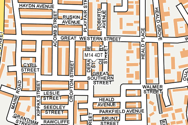 M14 4DT map - OS OpenMap – Local (Ordnance Survey)