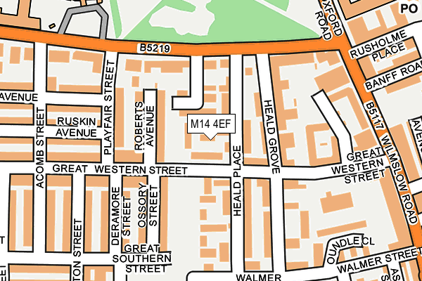 M14 4EF map - OS OpenMap – Local (Ordnance Survey)