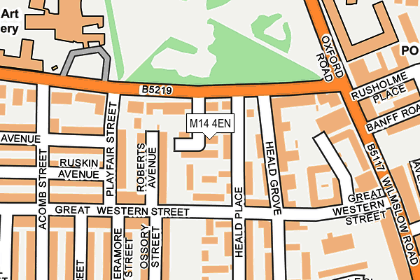 M14 4EN map - OS OpenMap – Local (Ordnance Survey)