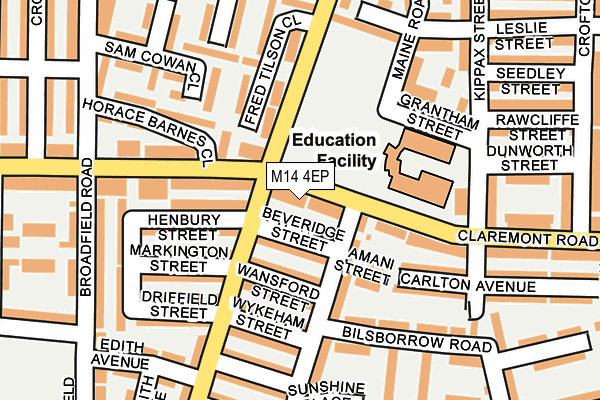 M14 4EP map - OS OpenMap – Local (Ordnance Survey)