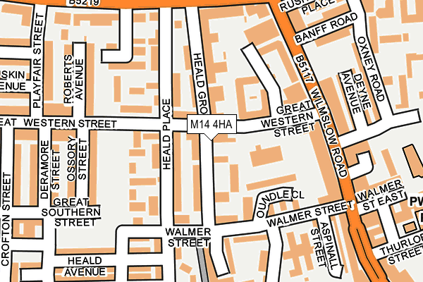 M14 4HA map - OS OpenMap – Local (Ordnance Survey)