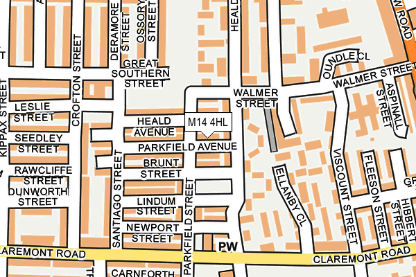 M14 4HL map - OS OpenMap – Local (Ordnance Survey)