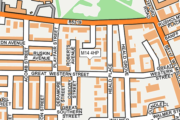 M14 4HP map - OS OpenMap – Local (Ordnance Survey)