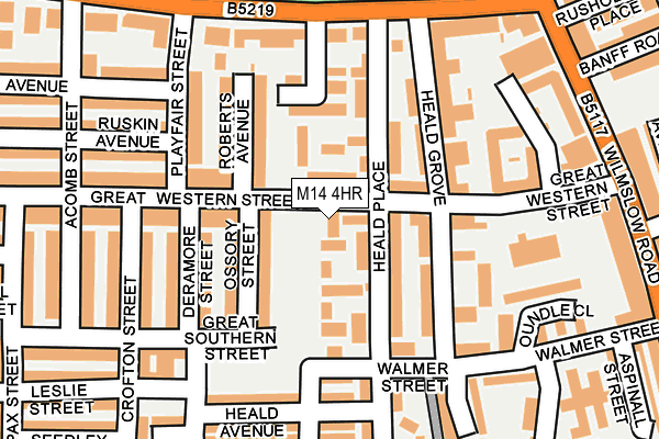 M14 4HR map - OS OpenMap – Local (Ordnance Survey)