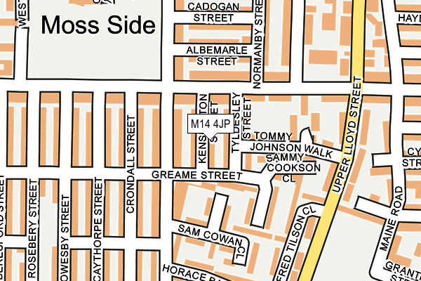 M14 4JP map - OS OpenMap – Local (Ordnance Survey)