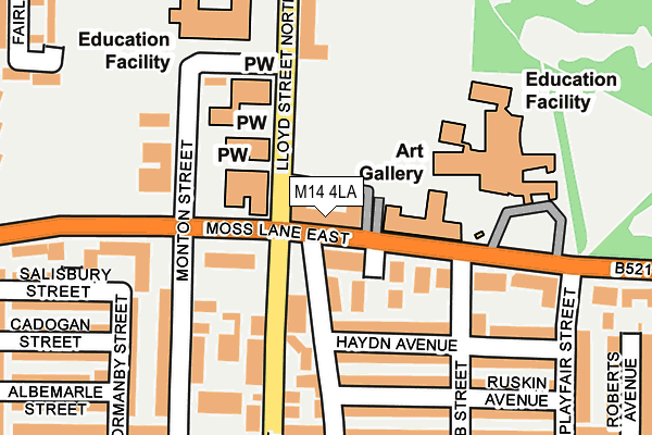 M14 4LA map - OS OpenMap – Local (Ordnance Survey)