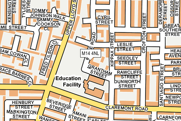 M14 4NL map - OS OpenMap – Local (Ordnance Survey)