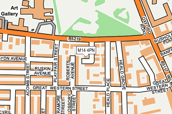 M14 4PN map - OS OpenMap – Local (Ordnance Survey)