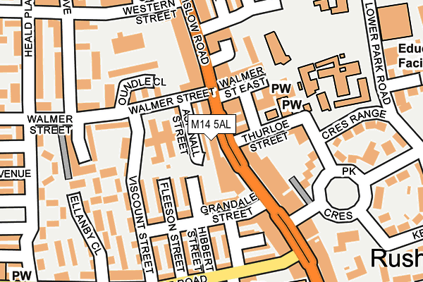 M14 5AL map - OS OpenMap – Local (Ordnance Survey)