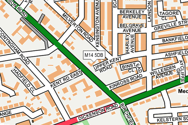 M14 5DB map - OS OpenMap – Local (Ordnance Survey)