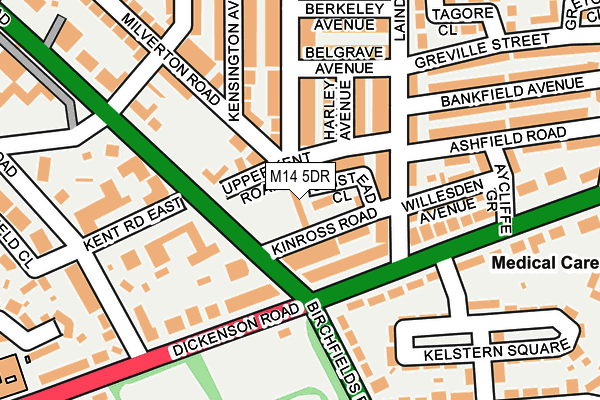 M14 5DR map - OS OpenMap – Local (Ordnance Survey)