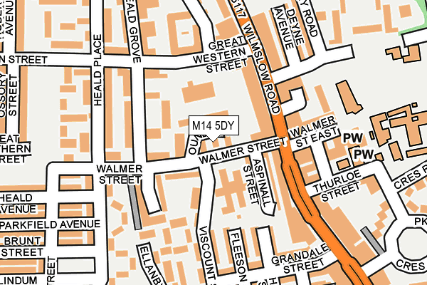 M14 5DY map - OS OpenMap – Local (Ordnance Survey)