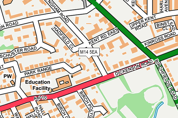 M14 5EA map - OS OpenMap – Local (Ordnance Survey)