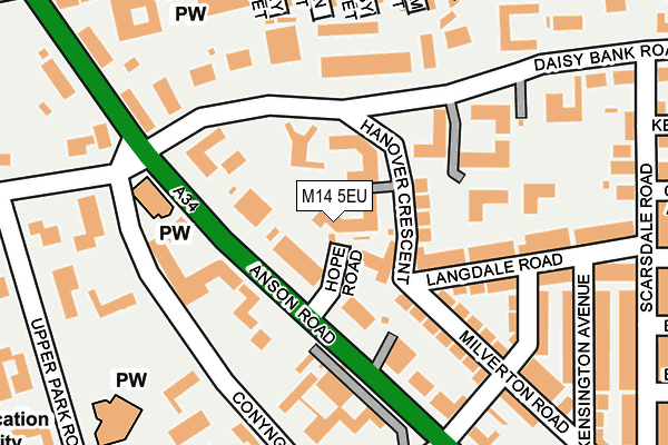 M14 5EU map - OS OpenMap – Local (Ordnance Survey)