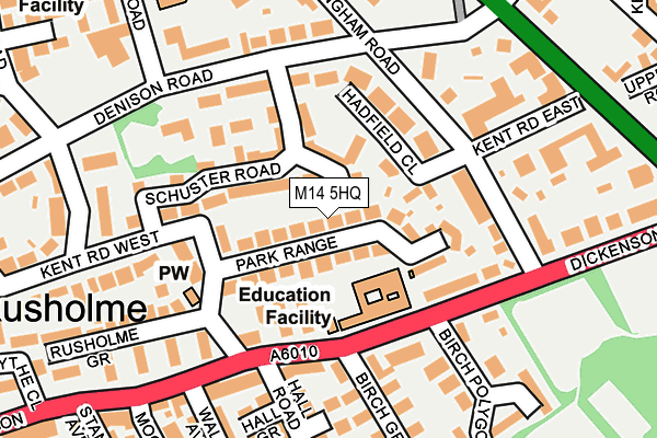 M14 5HQ map - OS OpenMap – Local (Ordnance Survey)