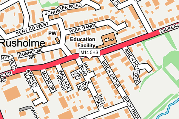 M14 5HS map - OS OpenMap – Local (Ordnance Survey)