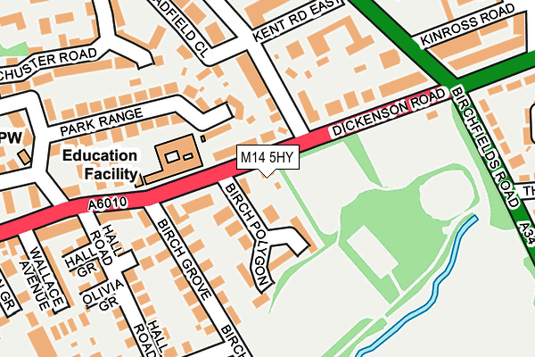 M14 5HY map - OS OpenMap – Local (Ordnance Survey)