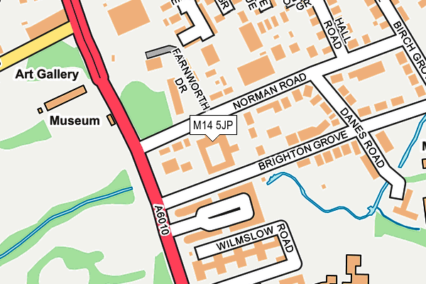 M14 5JP map - OS OpenMap – Local (Ordnance Survey)