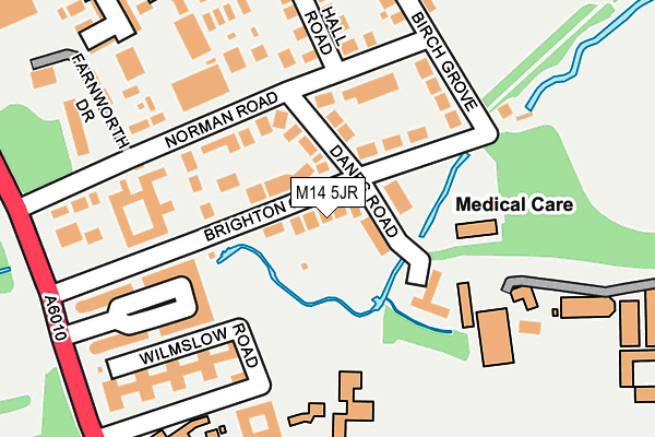 M14 5JR map - OS OpenMap – Local (Ordnance Survey)
