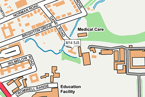 M14 5JS map - OS OpenMap – Local (Ordnance Survey)