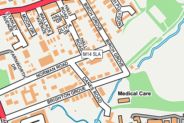 M14 5LA map - OS OpenMap – Local (Ordnance Survey)