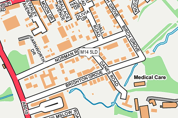 M14 5LD map - OS OpenMap – Local (Ordnance Survey)