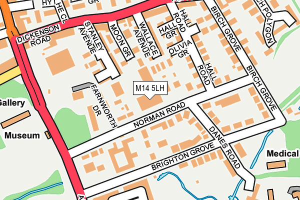 M14 5LH map - OS OpenMap – Local (Ordnance Survey)
