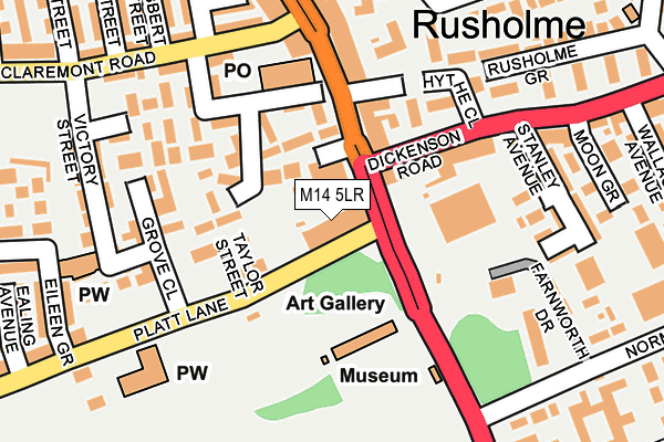 M14 5LR map - OS OpenMap – Local (Ordnance Survey)