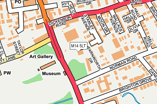 M14 5LT map - OS OpenMap – Local (Ordnance Survey)