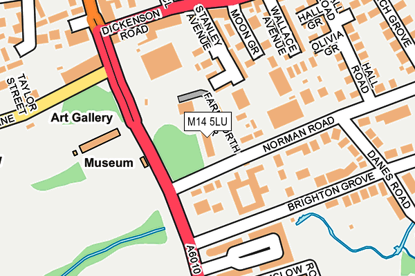 M14 5LU map - OS OpenMap – Local (Ordnance Survey)