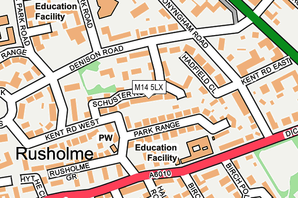 M14 5LX map - OS OpenMap – Local (Ordnance Survey)