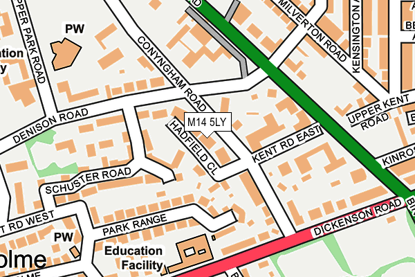 M14 5LY map - OS OpenMap – Local (Ordnance Survey)