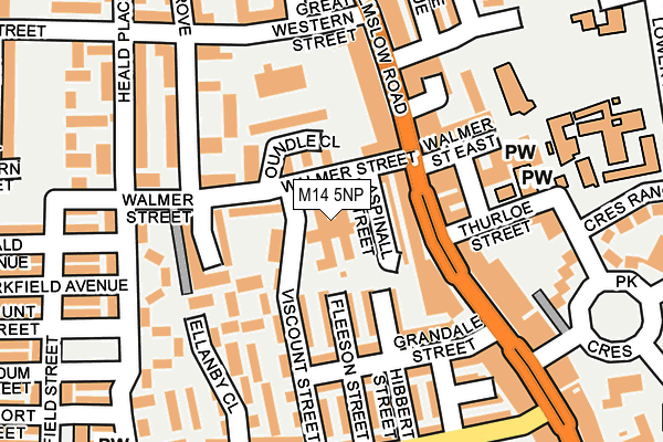 M14 5NP map - OS OpenMap – Local (Ordnance Survey)