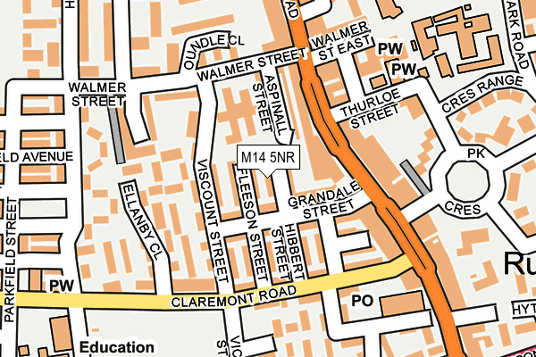 M14 5NR map - OS OpenMap – Local (Ordnance Survey)