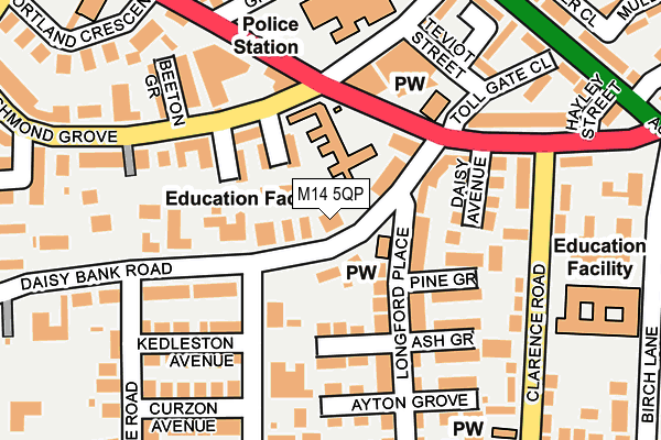 M14 5QP map - OS OpenMap – Local (Ordnance Survey)