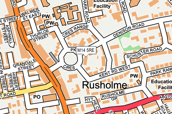 M14 5RE map - OS OpenMap – Local (Ordnance Survey)