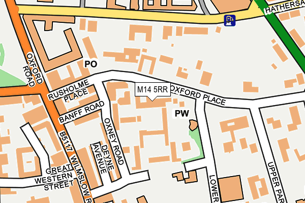 M14 5RR map - OS OpenMap – Local (Ordnance Survey)