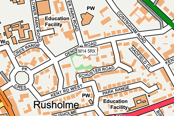 M14 5RX map - OS OpenMap – Local (Ordnance Survey)