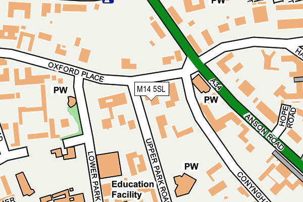 M14 5SL map - OS OpenMap – Local (Ordnance Survey)